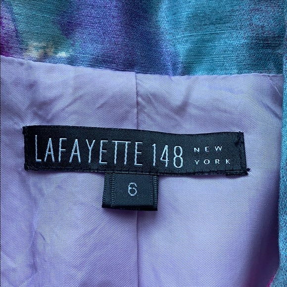 Lafayette 148 Linen & Silk Watercolor Blazer 6 - Picture 3 of 8